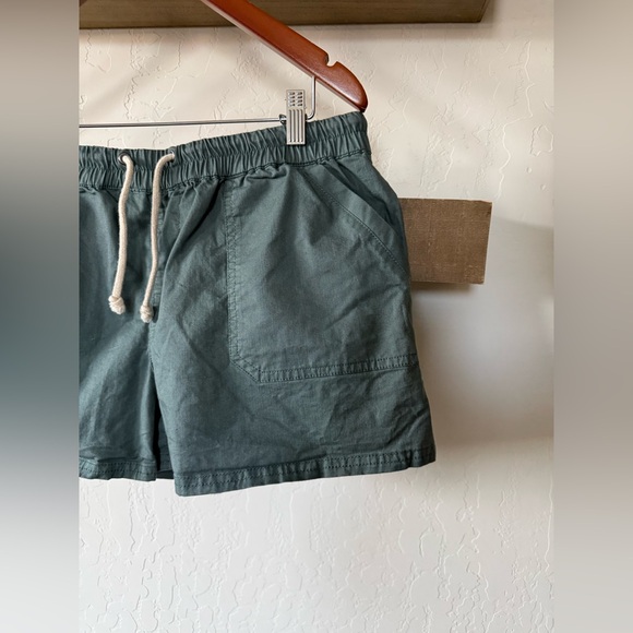 Pact|Women’s casual stretch waist shorts in organic cotton,deep teal color•Large - Picture 5 of 12